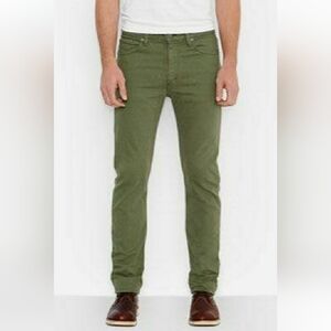 Levi's Men's 513 Slim Straight Fit Olive Stretch Jeans - 36x30